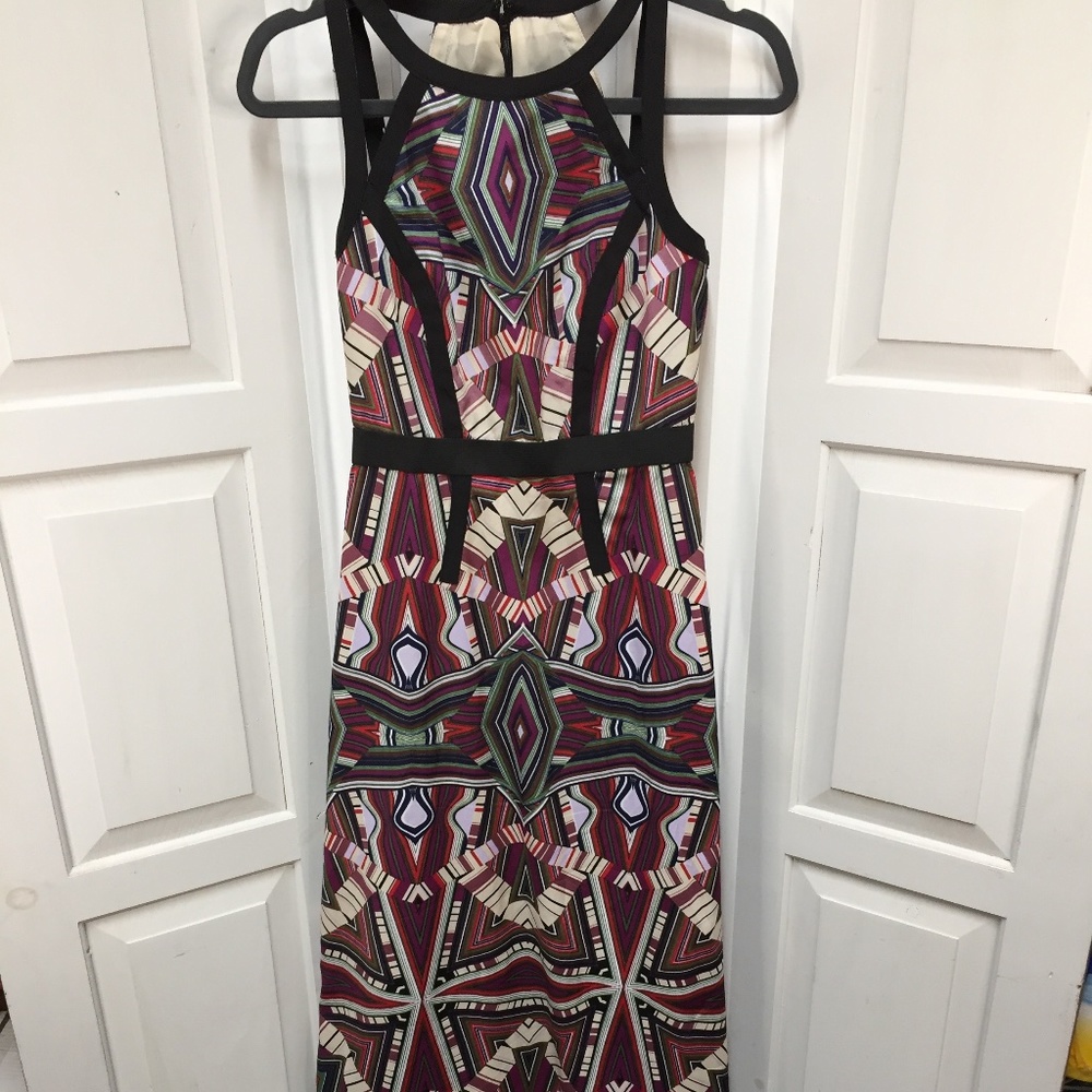 Sabine Colorful Geometric Pattern Maxi Dress
